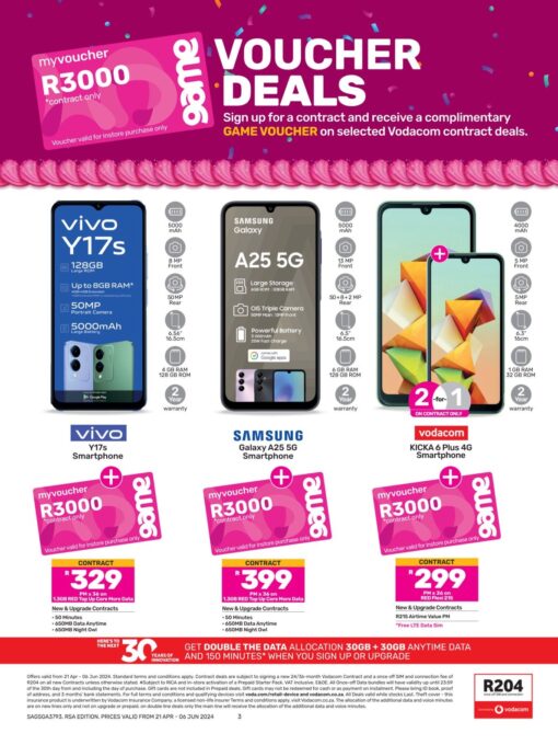Game cell phones leaflet and catalogue, offering a special on the Vivo Y17s