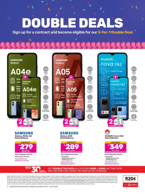 Game cell phones leaflet and catalogue, offering a special on the Samsung A04 and A05