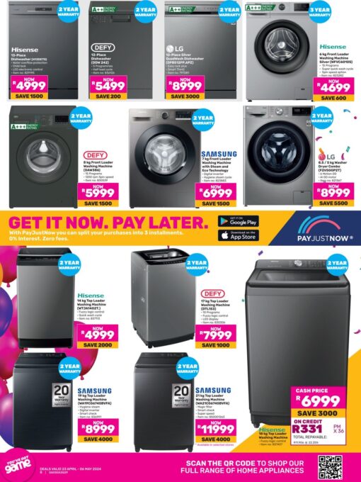 Game birthday washing machine specials leaflet