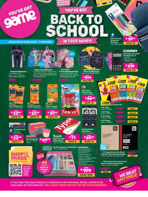 Game Back To School Specials Catalogue