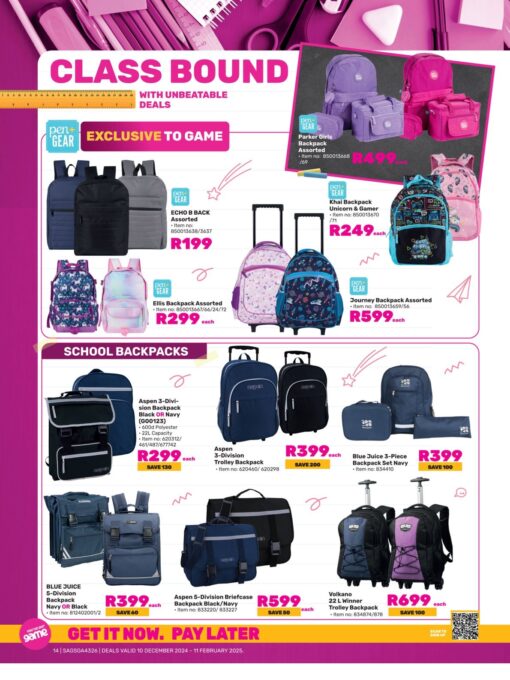 Game Back To School Specials Catalogue